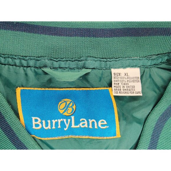 Burry Lane Green Mens XL V-Neck Golf Pullover Windbreaker Jacket Blouson VTG - Picture 6 of 7